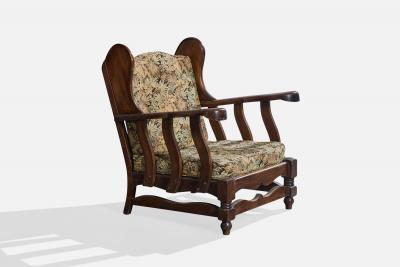 Argentine Designer Lounge Chairs with Wood and Fabric Argentina 1960s