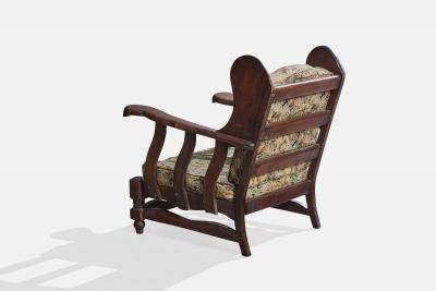 Argentine Designer Lounge Chairs with Wood and Fabric Argentina 1960s