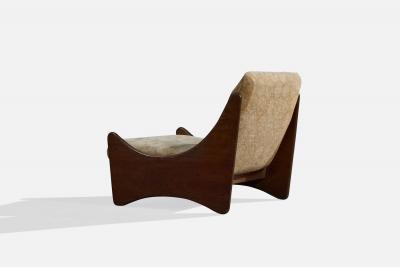 Argentine Designer Lounge Chairs with Wood and Fabric Argentina 1970s