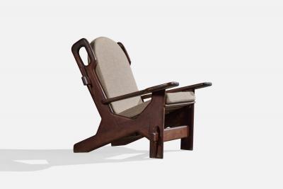 Argentine Designer Lounge Chairs with Wood and Fabric Argentina 1970s