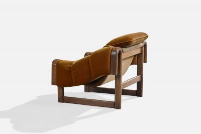 Argentine Designer Lounge Chairs with Wood and Velvet Argentina 1960s