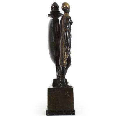 Art Deco Figural Mantel Clock Anton Grath
