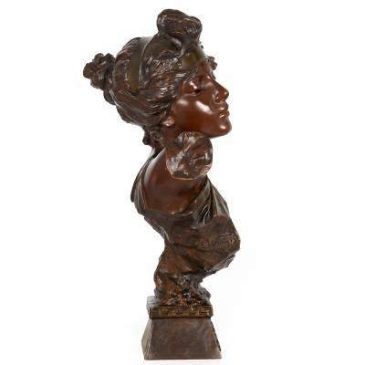 Art Nouveau Bust of Thais Emmanuel Villanis