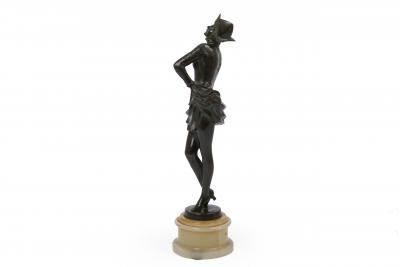 Austrian Art Deco Cold Painted Bronze Dancer by Josef Lorenzl circa 1920