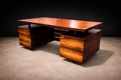 Ava Mid Century Modern Desk with Eight Drawers in Rosewood Ava 1960s Lot 698