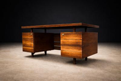 Ava Mid Century Modern Desk with Eight Drawers in Rosewood Ava 1960s Lot 698