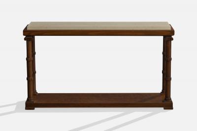Axel Einar Hjorth Console Table with Wood and Marble Sweden 1930s
