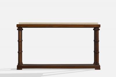 Axel Einar Hjorth Console Table with Wood and Marble Sweden 1930s