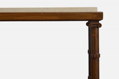 Axel Einar Hjorth Console Table with Wood and Marble Sweden 1930s