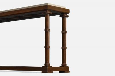 Axel Einar Hjorth Console Table with Wood and Marble Sweden 1930s