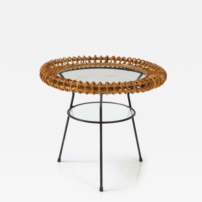 Bamboo and Rattan Two Tiered Coffee Table