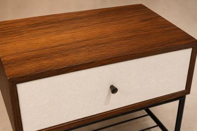 Bench with drawer in Rosewood Fabric Metal Geraldo de Barros 1950s
