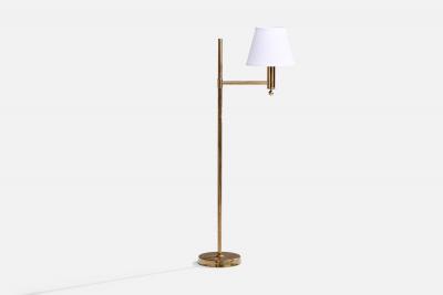 Bergboms Floor Lamps with Brass and Fabric Sweden 1970s