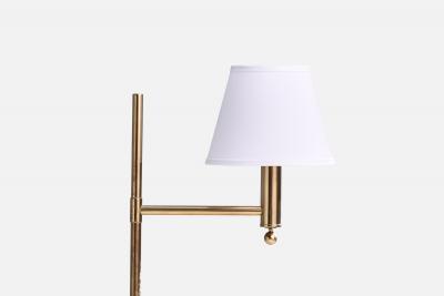 Bergboms Floor Lamps with Brass and Fabric Sweden 1970s