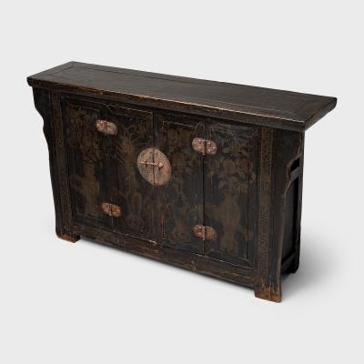 Black Lacquer Four Flowers Coffer