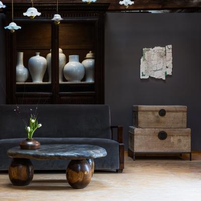 Blonde Hide Storage Trunk