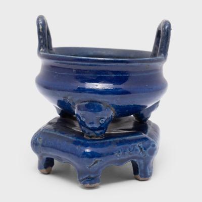 Blue Glazed Tripod Censer