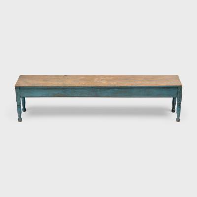 Blue Painted Farmhouse Bench