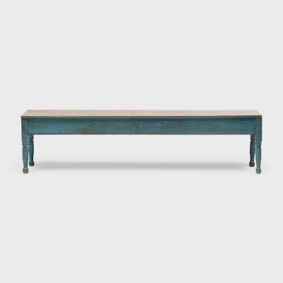 Blue Painted Farmhouse Bench