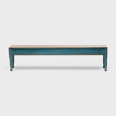 Blue Painted Farmhouse Bench