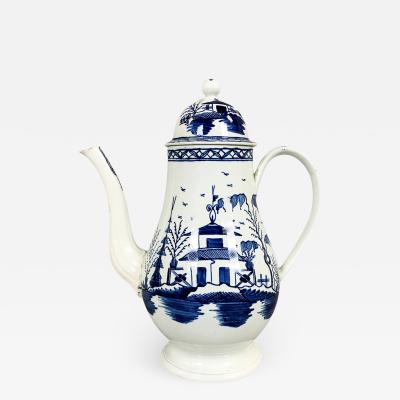 Blue White Pearlware 18th century Coffee Pot