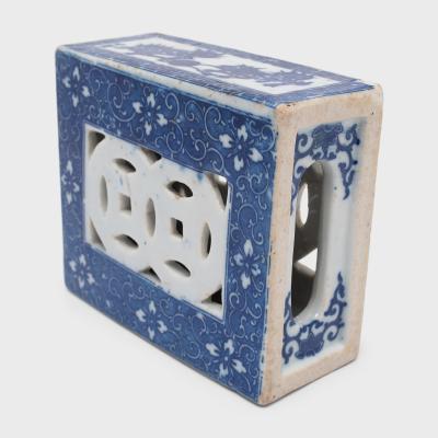 Blue and White Fu Lion Headrest