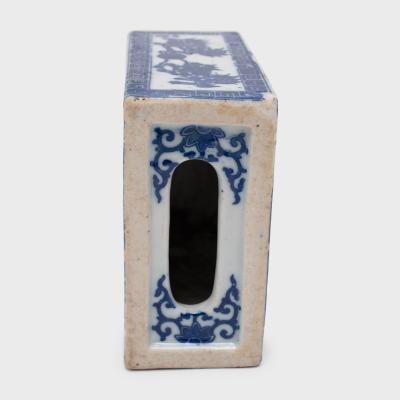 Blue and White Fu Lion Headrest