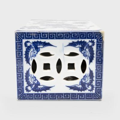 Blue and White Fu Lion Headrest