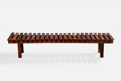 Brazilian Designer Bench in Wood Brazil 1950s
