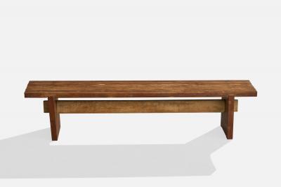 Brazilian Designer Bench in Wood Brazil 1960s