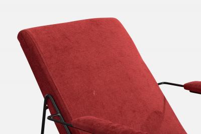 Brazilian Designer Chaise Longue with Iron and Fabric Brazil 1950s