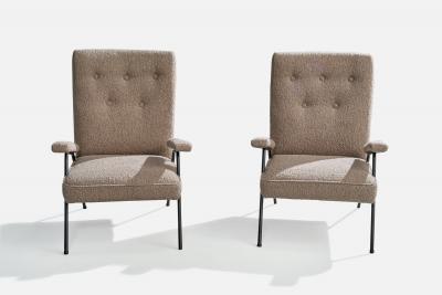 Brazilian Designer Lounge Chairs with Iron and Fabric Brazil 1950s