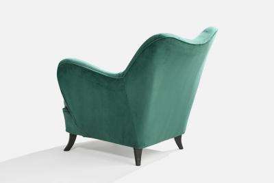 Brazilian Designer Lounge Chairs with Wood and Velvet Brazil 1950s