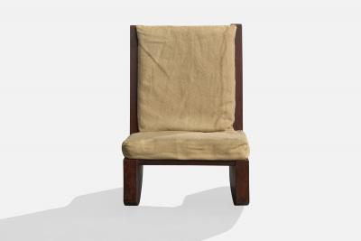 Brazilian Designer Rocking Chair with Wood and Fabric Brazil 1970s