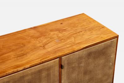 Brazilian Designer Sideboard with Wood Cane and Brass Brazil 1950s