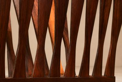 Brazilian Modern Magazine Rack in Solid Rosewood Jacarand Brazil c 1960s