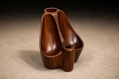 Brazilian Modern Pipe Holder in Rosewood Jean Gillon 1960s