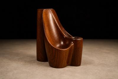 Brazilian Modern Pipe Holder in Rosewood Jean Gillon 1960s