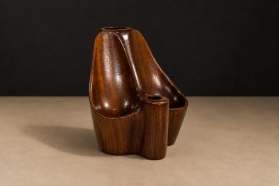 Brazilian Modern Pipe Holder in Rosewood Jean Gillon 1960s