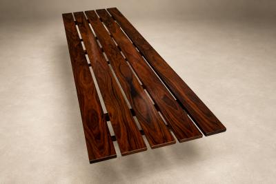 Brazilian Modern Slatted Bench in Rosewood Att to Joaquim Tenreiro 1960s