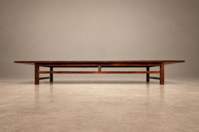 Brazilian Modern Slatted Bench in Rosewood Att to Joaquim Tenreiro 1960s