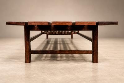 Brazilian Modern Slatted Bench in Rosewood Att to Joaquim Tenreiro 1960s
