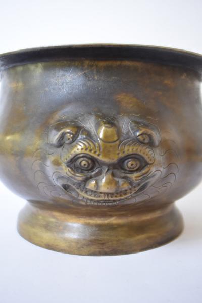 Bronze cup with animals figures handles XIXth c 