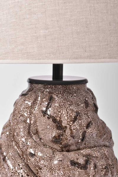 Brown and beige ceramic lamp Helder 