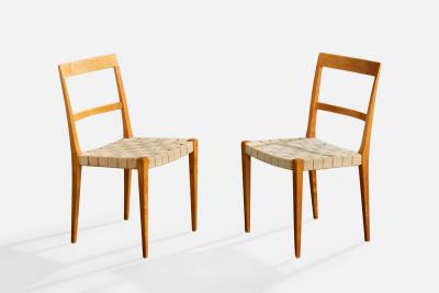 Bruno Mathsson Dining Room Chairs with Birch and Webbing Sweden 1965