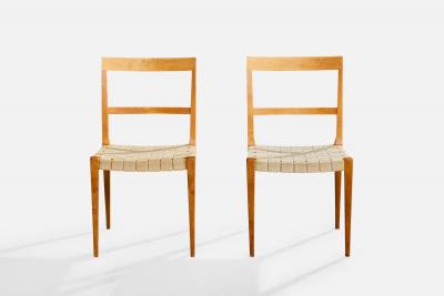 Bruno Mathsson Dining Room Chairs with Birch and Webbing Sweden 1965