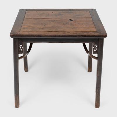 Burl Top Game Table with Cloud Spandrels