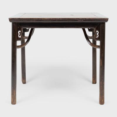 Burl Top Game Table with Cloud Spandrels