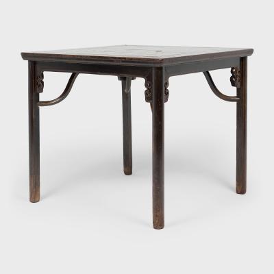 Burl Top Game Table with Cloud Spandrels