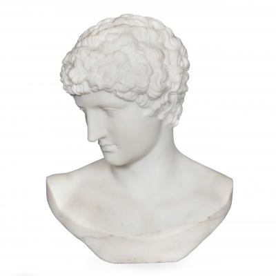 Bust of Capitoline Antinous Filli Pugi 19th Century